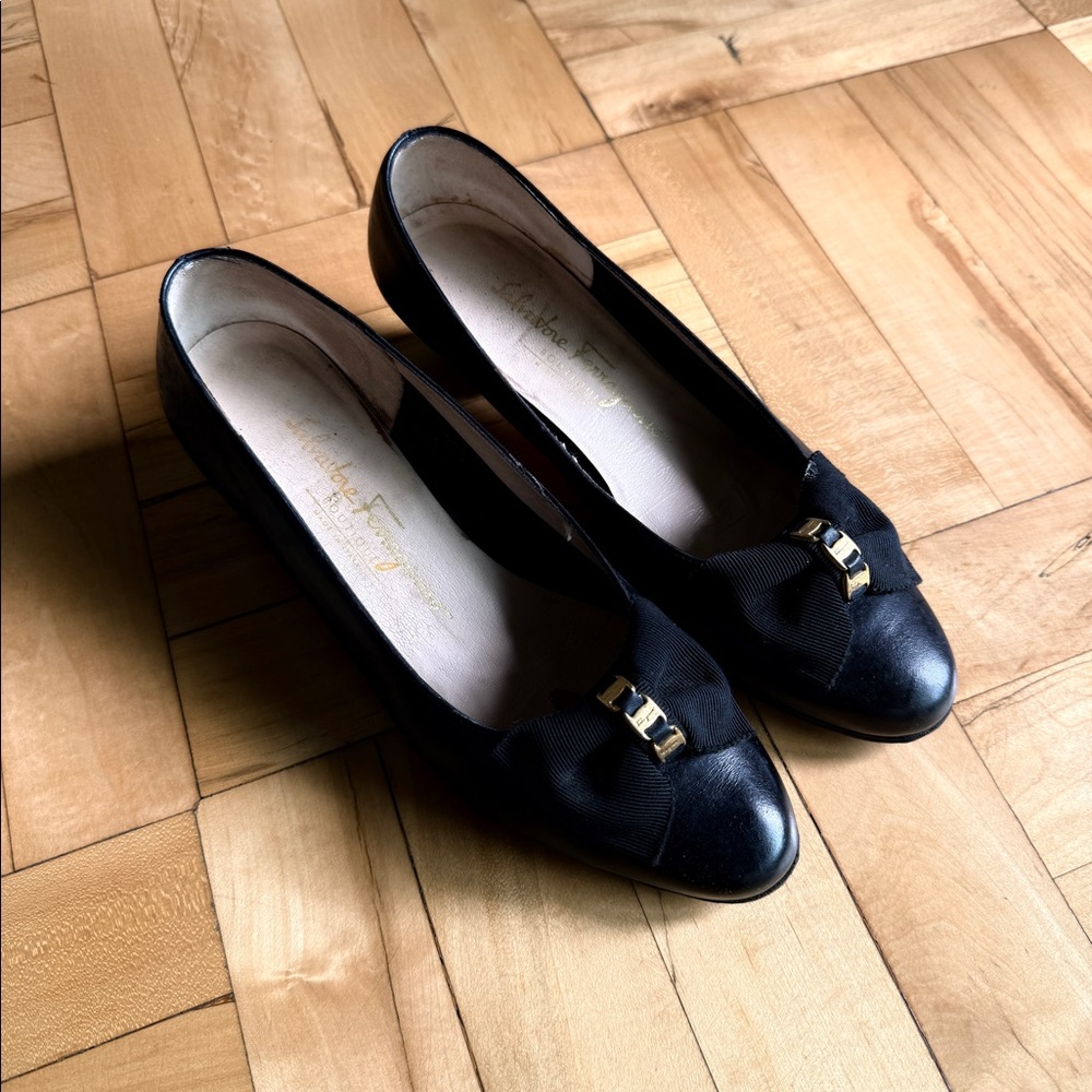 Salvatore Ferragamo Nero Calf 4cm Shoes Size 6-1/2